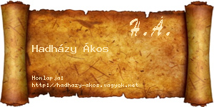 Hadházy Ákos névjegykártya