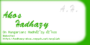 akos hadhazy business card